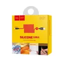 Кабель  HOCO Type-C 1m SILICONE 3A красный/чёрный (X21 Plus)