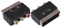 Переходник SCART - 3 RCA (Скарт - колокольчики) с переключателем